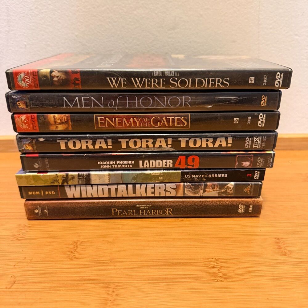 8 DVD War Military Movie Lot TESTED We Were Soldiers Pearl Harbor Windtalkers